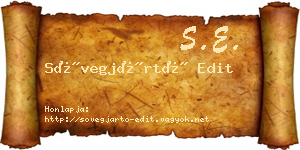 Sövegjártó Edit névjegykártya